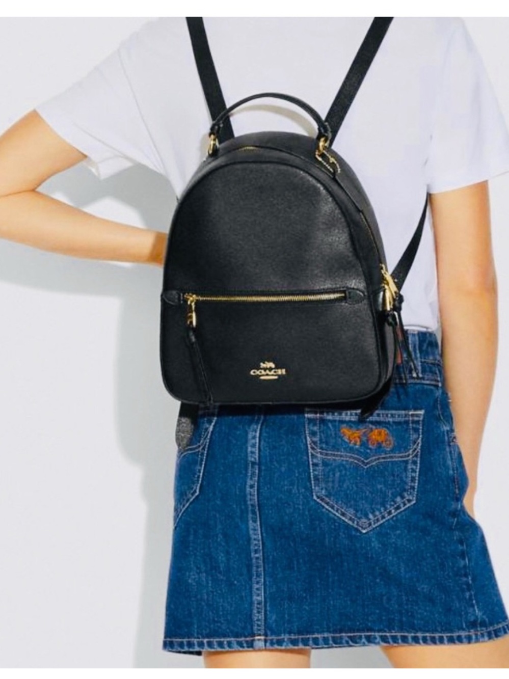 COACH 2020 EUC No Hangtag Jordyn Crossgrain Leather Backpack Black $428 RETAIL